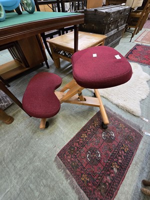 Lot 117 - A mid-20th century folding kneeling stool with...