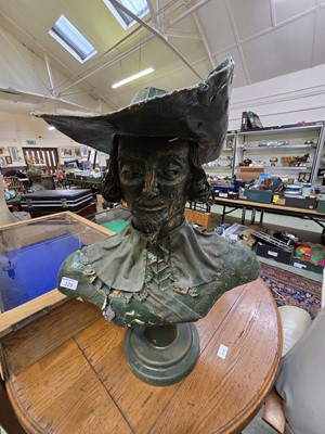 Lot 123 - A papier mache bust of musketeer