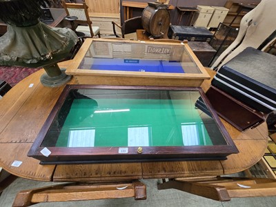 Lot 133 - A stained wooden desktop glazed display cabinet