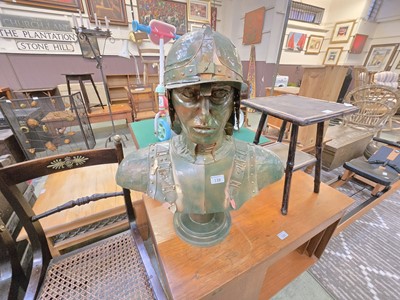 Lot 138 - A papier mache bust of a soldier