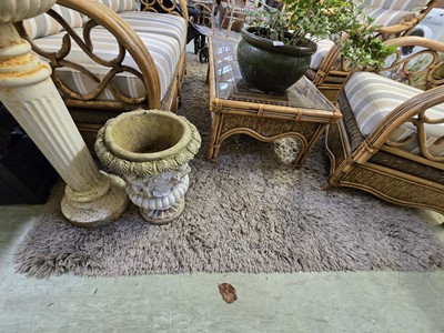 Lot 156 - A modern grey rectangular shag rug