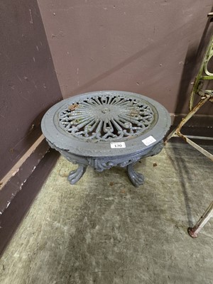 Lot 170 - A circular cast aluminium grey painted garden...