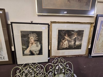 Lot 172 - Two framed and glazed mezzotint etchings...