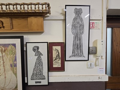 Lot 177 - Two framed and glazed brass rubbings depicting...