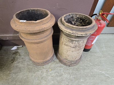 Lot 178 - Two composite stone garden chimney pots (A/F)