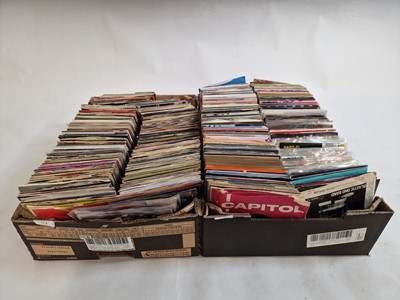 Lot Two trays containing a large quantity of 45RPM...