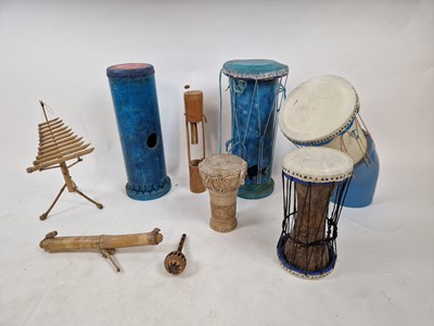 Lot A selection of percussion instruments to...