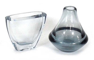 Lot 105 - A 1960/70's Swedish grey-glass vase of flat...
