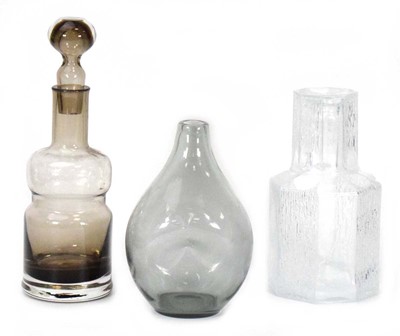 Lot 107 - A grey smoked-glass decanter attributed to...