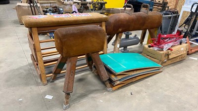Lot 4500 - Quantity of vintage gymnastics equipment...