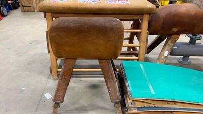 Lot 4500 - Quantity of vintage gymnastics equipment...