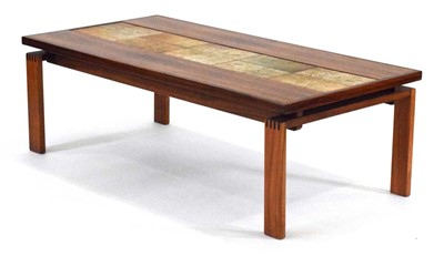 Lot 11 - A Danish rosewood, crossbanded and tile topped...
