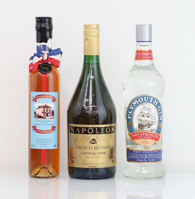 Lot 16 - 3 bottles, 1x Plymouth Navy Strength Gin 70cl...