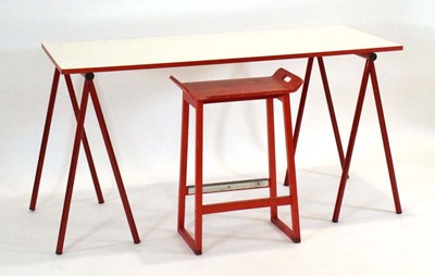 Lot 69 - A 1980's architects work bench supported by...