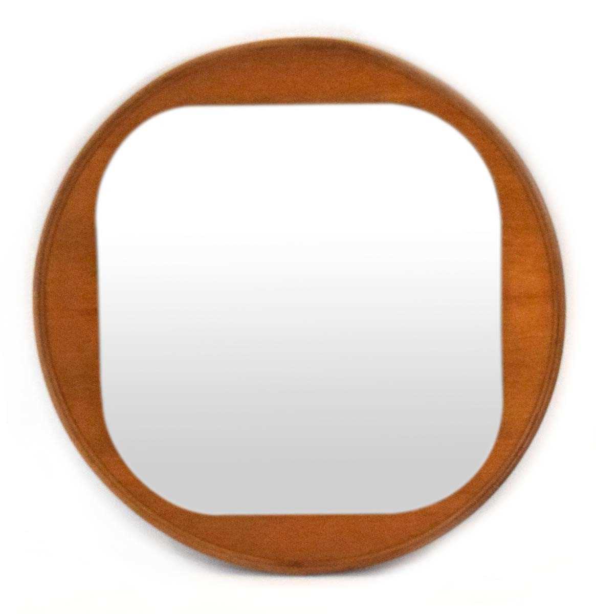 Lot 70 - A Swedish teak framed mirror of circular form,...