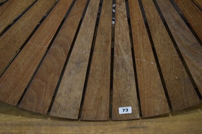 Lot 73 - A Danish teak slatted garden table by Daneline,...