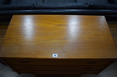 Lot 28 - A 1960's Danish teak chest of three drawers...