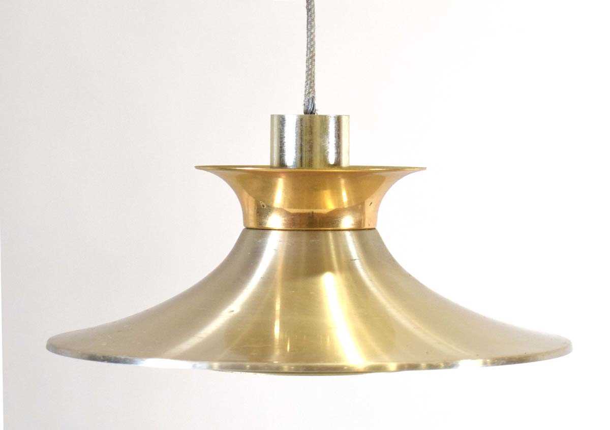 Lot 49 - A Danish brass finished ceiling light of...