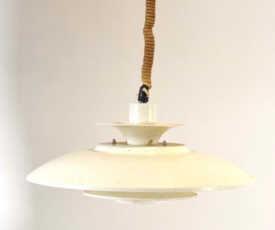 Lot 166 - A 1970's Danish white enamelled ceiling light