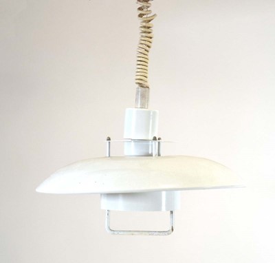 Lot 189 - A Danish white enamelled pull-down ceiling light